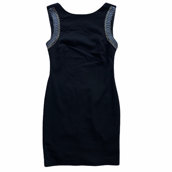 ZARA Little Black Dress Form Fitting With Embroidery Beads Size Medium LBD - Picture 7 of 15